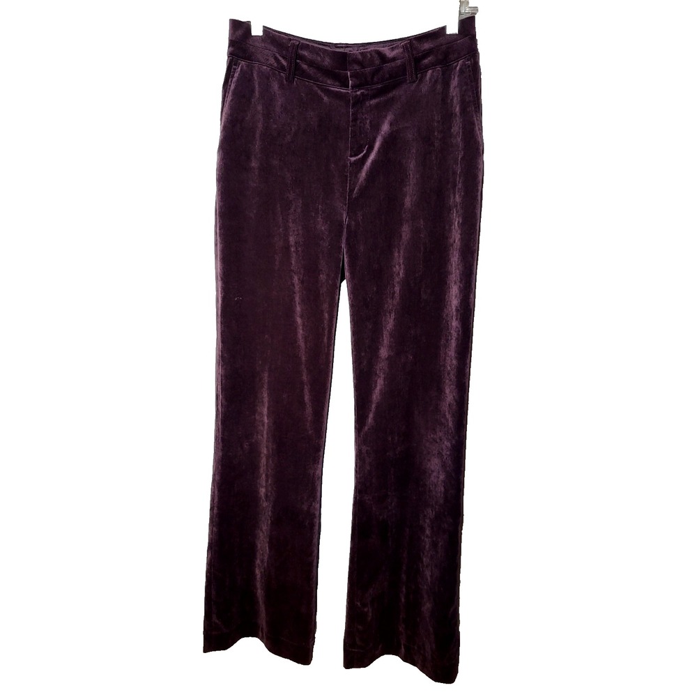 Elegant Purple Velvet Women's Pants